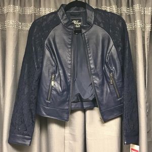 Blanc Noir Lace & Leather Jacket